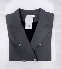 SHE4790 - ÁO KHOÁC VEST PHỐI NÚT K.LOẠI (XÁM) - LẺ