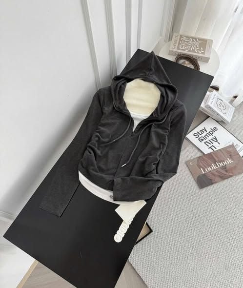 TB9822 - ÁO THUN 2 LỚP CÓ NÓN (XÁM)