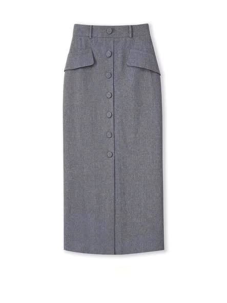 KS1671 - SET ÁO THUN KHÓA KÉO - CHÂN VÁY XÁM