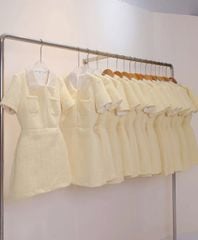 KS1683 - ĐẦM NGẮN CAO CẤP MÀU VÀNG