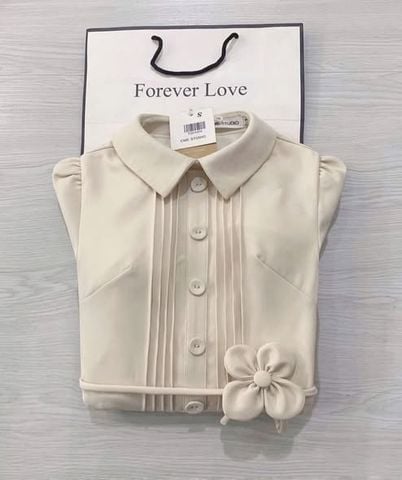 TQ1845 - ĐẦM DÀI CỔ SƠMI PHỐI DÂY HOA (KEM)