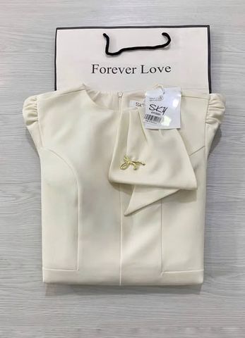 SKY5994 - ĐẦM TAY BỒNG DÁNG NGẮN - MÀU KEM