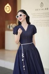 VGU1071 ĐẦM DÀI PHỐI ĐÂY ĐAI HOA