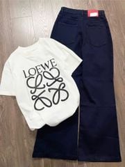 VGU2121 - SET ÁO THUN TRẮNG LOEWE, QUẦN DÀI X.ĐEN