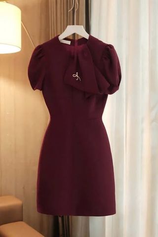 SKY5995 - ĐẦM TAY BỒNG DÁNG NGẮN - MÀU ĐỎ