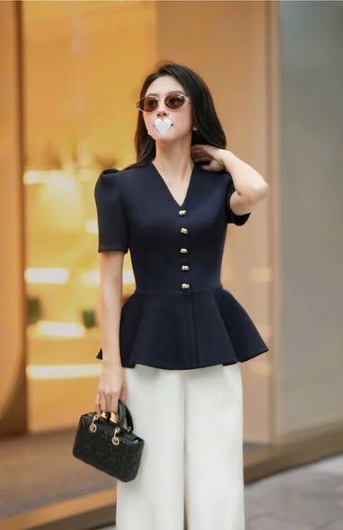 VGU2181 - SET ÁO PEPLUM - QUẦN DÀI