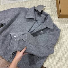 VGU2177 - ÁO KHOÁC KIỂU SƠMI (XÁM MUỐI TIÊU)