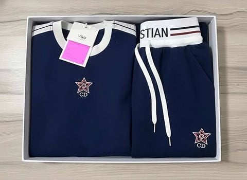 VGU2171 - SET THỂ THAO HÌNH SAO PHỐI SỌC (XANH ĐEN)