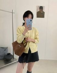 LEN5460 KHOÁC LEN NÚT MÀU (VÀNG) 201