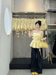 VGU0538 - SET ÁO ỐNG VÀNG - QUẦN DÀI ( KÈM DÂY)