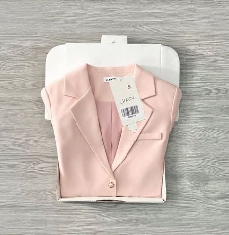 TB9867 - ÁO KHOÁC VEST 1NÚT KIỂU (HỒNG)