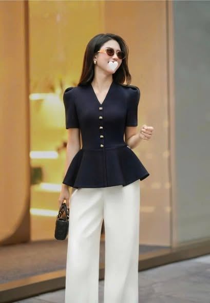 VGU2181 - SET ÁO PEPLUM - QUẦN DÀI