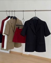 TB9847 - ÁO VEST TAY NGẮN 2NÚT (ĐEN)