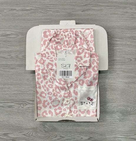 SKY9884 - SET BỘ NGỦ KITTY HỌA TIẾT DA BEO (HỒNG)