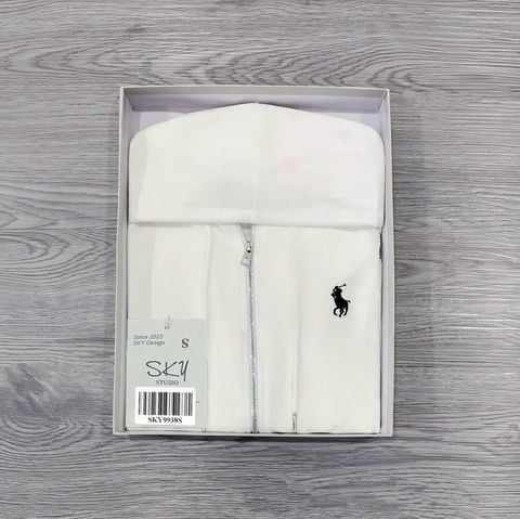 SKY9938 - ÁO KHOÁC CÓ NÓN THÊU NGỰA (TRẮNG KEM)