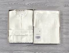 TB9820 - SET ÁO PEPLUM VIỀN REN THẮT NƠ EO, VÁY DÀI (KEM)