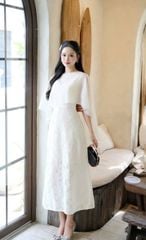 SKY9846 - ĐẦM REN 2DÂY KÈM CHOÀNG (KEM)