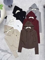 SKY9938 - ÁO KHOÁC CÓ NÓN THÊU NGỰA (TRẮNG KEM)