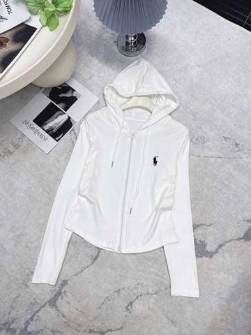 SKY9938 - ÁO KHOÁC CÓ NÓN THÊU NGỰA (TRẮNG KEM)