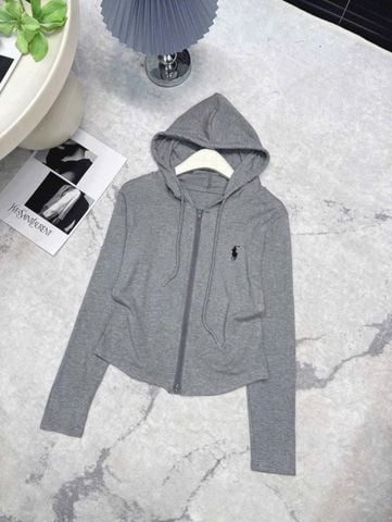 SKY9939 - ÁO KHOÁC CÓ NÓN THÊU NGỰA (XÁM)