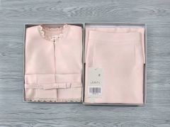 TB9821 - SET ÁO PEPLUM VIỀN REN THẮT NƠ EO, VÁY DÀI (HỒNG)