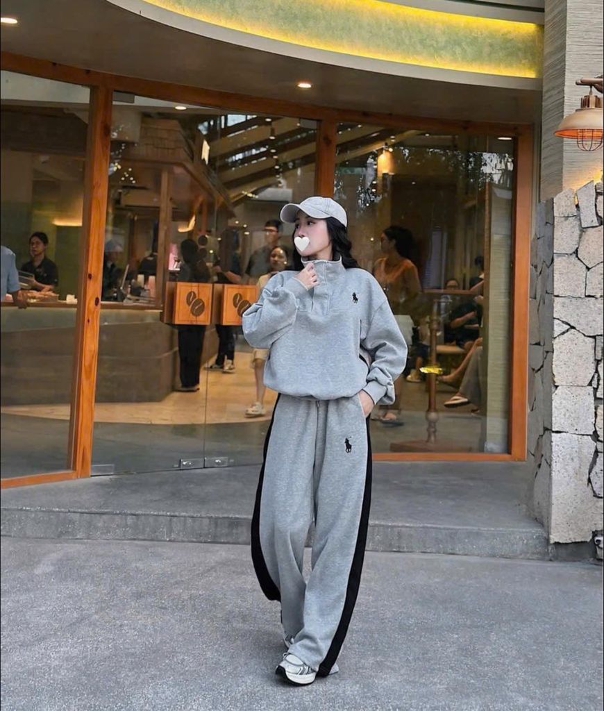 SKY0021 - SET THỂ THAO UMI KHOÁ KÉO PHỐI SỌC (XÁM)