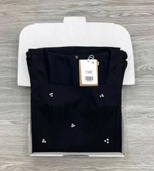 KS1845 - ĐẦM NGẮN CỔ VUÔNG ĐÍNH ĐÁ (ĐEN)