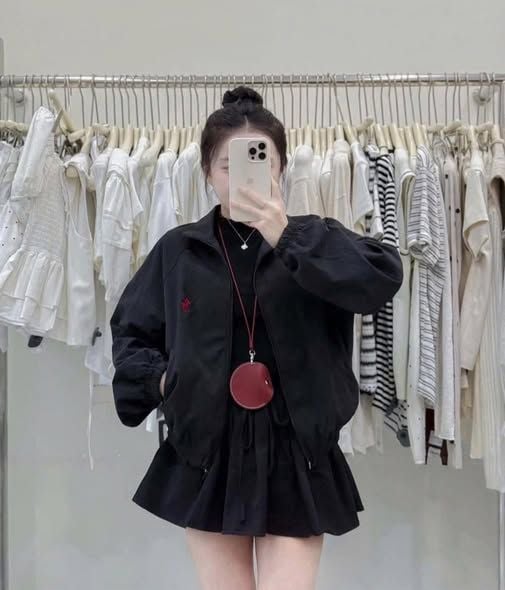 KS1865 - ÁO KHOÁC THÊU NGỰA (ĐEN) - LẺ