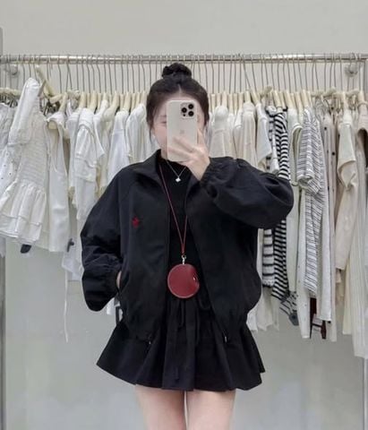 KS1865 - ÁO KHOÁC THÊU NGỰA (ĐEN) - LẺ