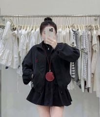 KS1865 - ÁO KHOÁC THÊU NGỰA (ĐEN) - LẺ