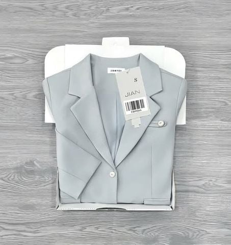 TB9926 - ÁO KHOÁC VEST PHỐI NÚT KIỂU (XANH)