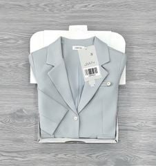 TB9926 - ÁO KHOÁC VEST PHỐI NÚT KIỂU (XANH)
