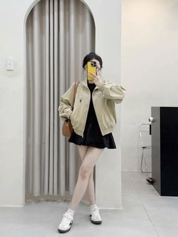 KS1866 - ÁO KHOÁC THÊU NGỰA (BE XANH) - LẺ