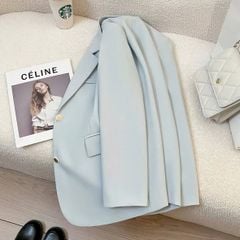 TB9926 - ÁO KHOÁC VEST PHỐI NÚT KIỂU (XANH)