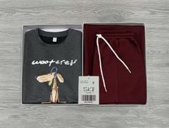 SKY0044 - SET ÁO SWEATER HÌNH CÚN, QUẦN DÀI (ÁO XÁM)