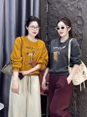 SKY0044 - SET ÁO SWEATER HÌNH CÚN, QUẦN DÀI (ÁO XÁM)