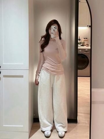 KS1868 - SET ÁO THUN BODY TAY DÀI, QUẦN DÀI (ÁO HỒNG)