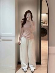 KS1868 - SET ÁO THUN BODY TAY DÀI, QUẦN DÀI (ÁO HỒNG)