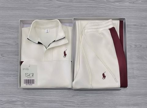 SKY0022 - SET THỂ THAO UMI KHOÁ KÉO PHỐI SỌC (KEM)