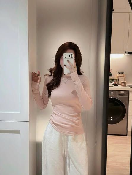 KS1868 - SET ÁO THUN BODY TAY DÀI, QUẦN DÀI (ÁO HỒNG)