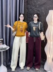 SKY0044 - SET ÁO SWEATER HÌNH CÚN, QUẦN DÀI (ÁO XÁM)