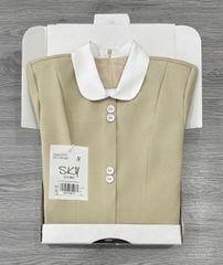 SKY9007 ĐẦM SƠ MI ĐÍNH NÚT (NÂU)