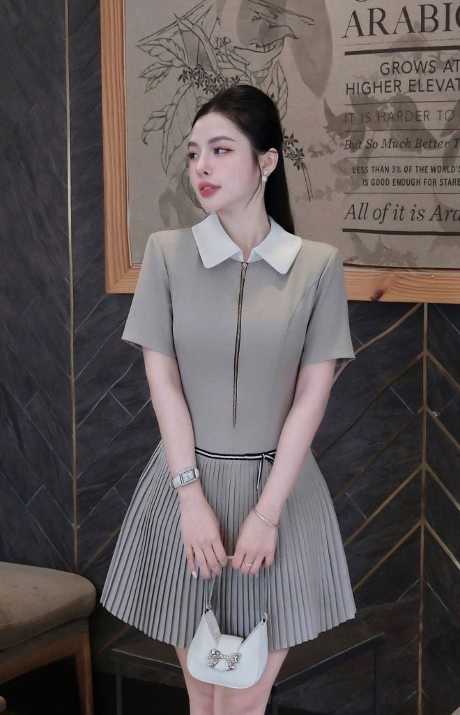 TB5820 ĐẦM XẾP LI PHỐI DÂY KÉO (KEM)