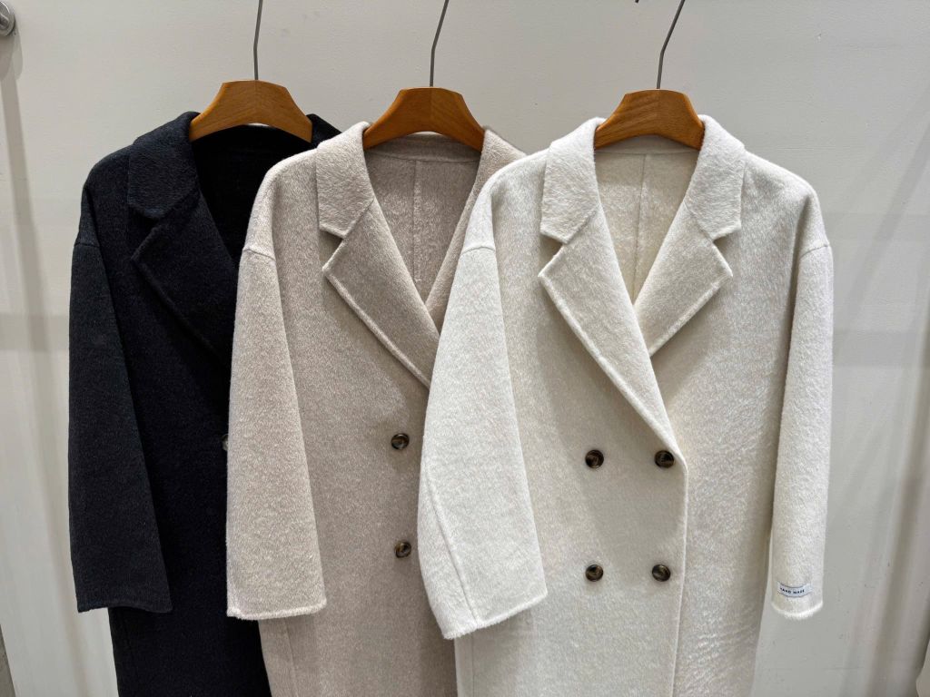 QCC3026 MĂNG-TÔ DẠ ÉP DÁNG DÀI CAO CẤP (XÁM ĐEN)