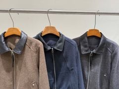 QCC3016 KHOÁC DẠ CỔ DA KHÓA KÉO (NÂU)