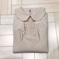 OAK0125 ĐẦM DÀI CỔ SEN PHỐI BÈO (NÂU)