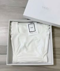 VGU1618 ĐẦM TAY DÀI TK NHÚNG EO (TRẮNG)