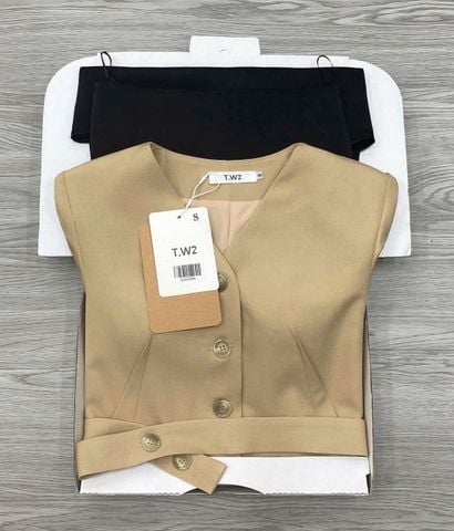 KS1243 - SET ÁO DÁNG DÀI NÂU + CHÂN VÁY LỤA ĐEN (KÈM ĐAI)