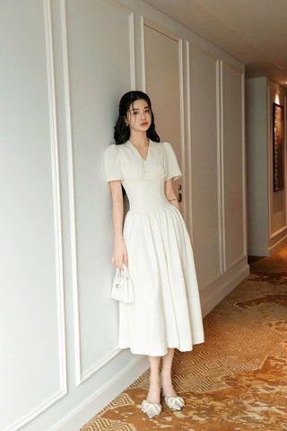 TB5836 ĐẦM KEM CỔ V