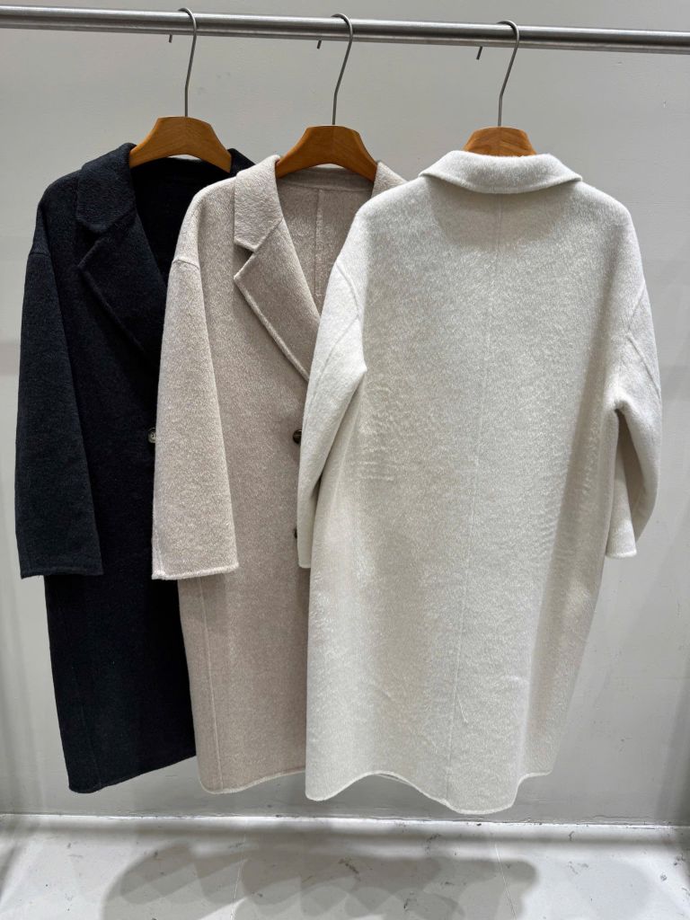 QCC3026 MĂNG-TÔ DẠ ÉP DÁNG DÀI CAO CẤP (XÁM ĐEN)